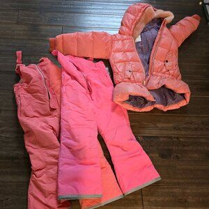 Hannah Andersson Snow Jacket and 2 Bib Overall Set 130 110